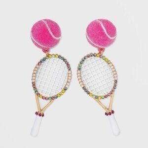 Sugarfix By Baublebar | Backspin Bauble Tennis Racquet/Ball
Earrings | NWT